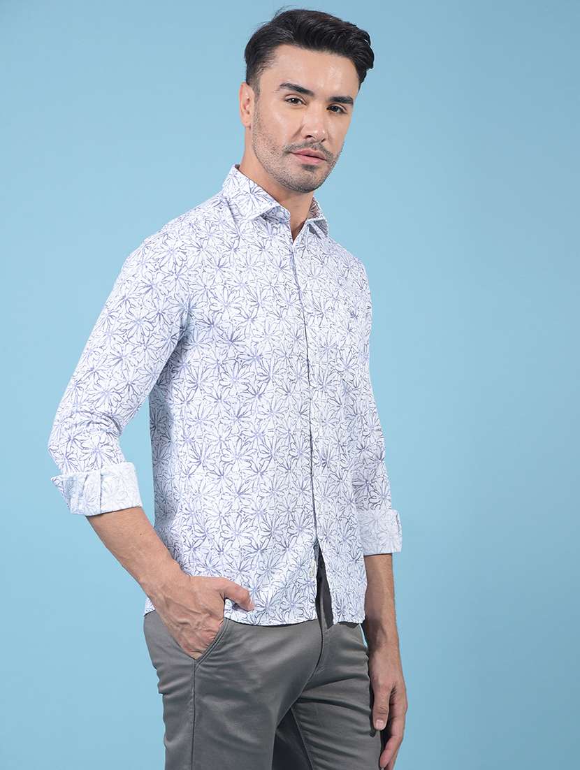 men floral long sleeve slim fit casual shirt - 21914329 -  Standard Image - 1
