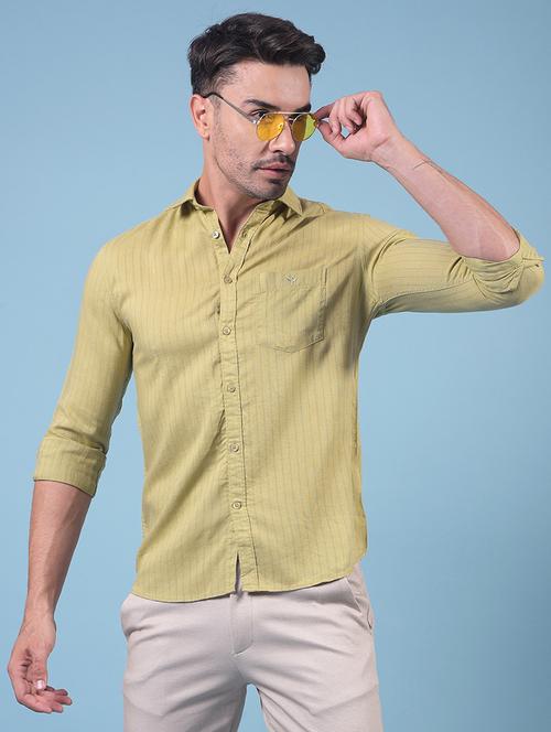 men striped long sleeve slim fit casual shirt - 21914330 -  Standard Image - 0