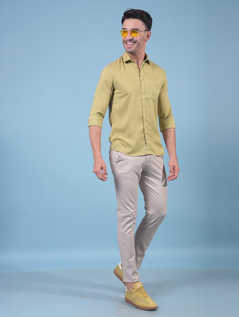 men striped long sleeve slim fit casual shirt - 21914330 - Standard Image - 6