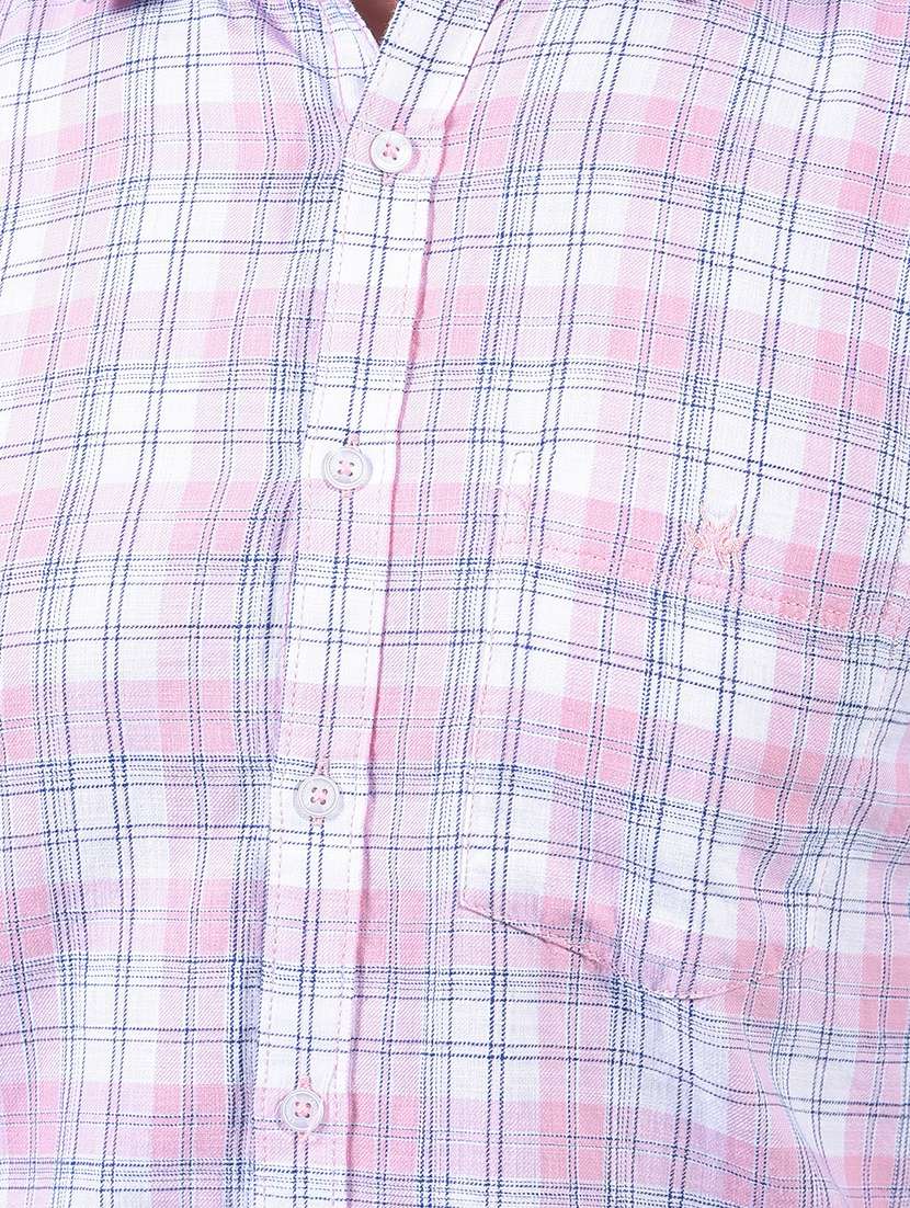 Men Checkered Short Sleeve Slim Fit Casual Shirt - 21914335 -  Standard Image - 4