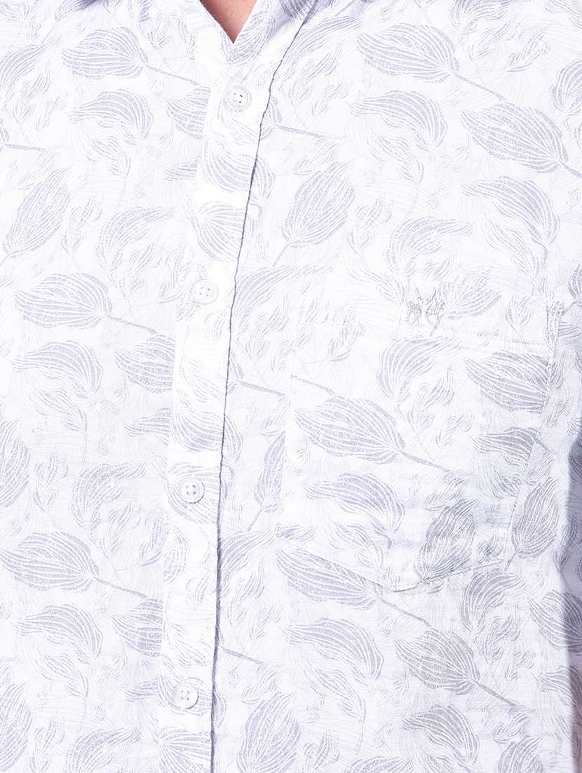 men printed short sleeve slim fit casual shirt - 21914337 - Standard Image - 4