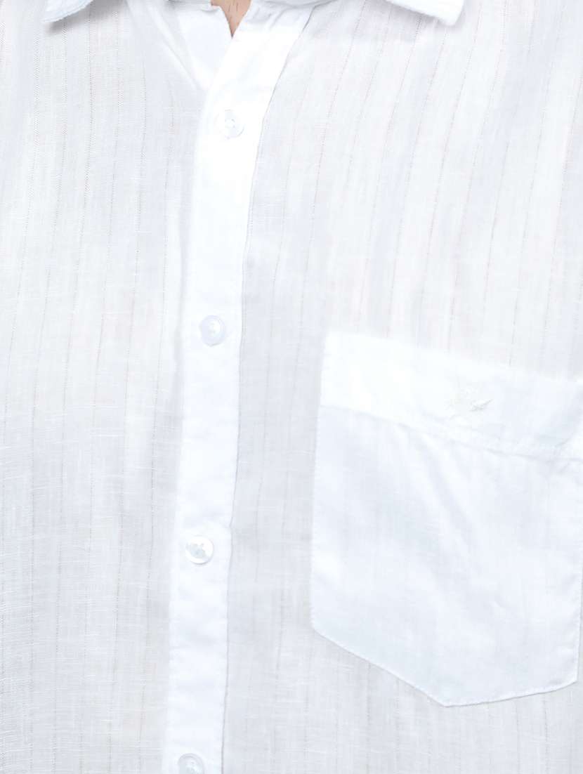 men striped short sleeve slim fit casual shirt - 21914344 -  Standard Image - 6