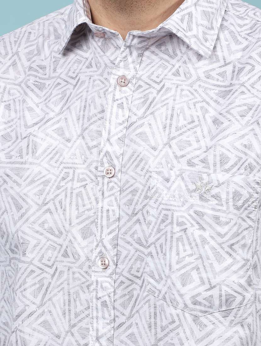 men printed short sleeve slim fit casual shirt - 21914346 -  Standard Image - 6