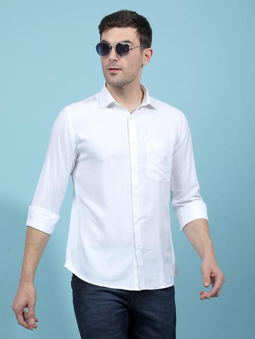 men solid long sleeve slim fit casual shirt - 21914348 -  Standard Image - 0
