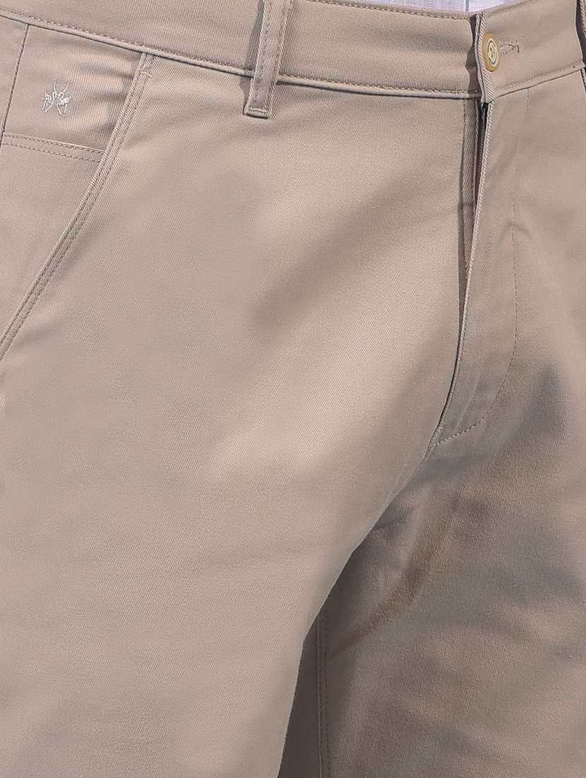 men solid mid rise flat front casual chinos - 21914370 - Standard Image - 6