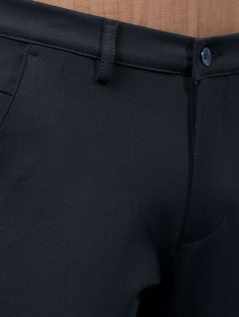 men solid mid rise flat front casual chinos - 21914374 - Standard Image - 6