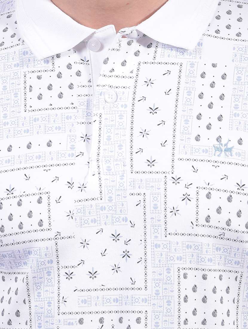 men printed short sleeve slim fit polo t-shirt - 21914414 -  Standard Image - 6