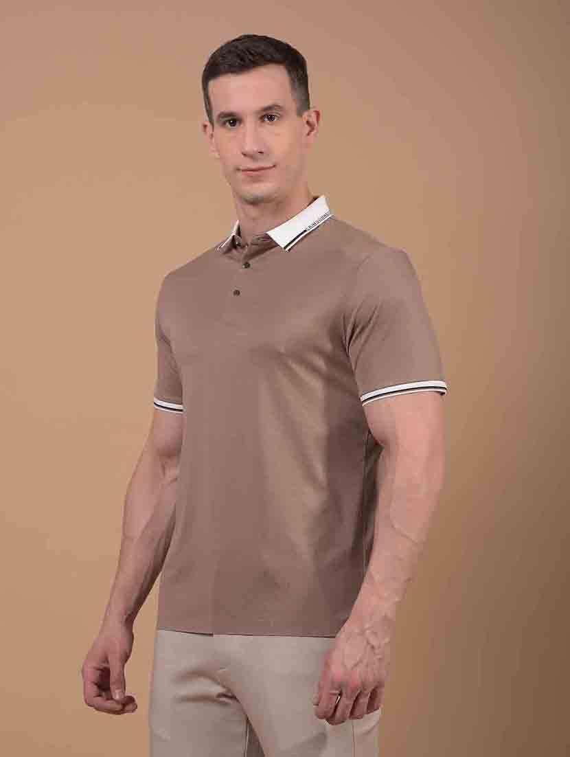 men self design short sleeve slim fit polo t-shirt - 21914417 -  Standard Image - 1