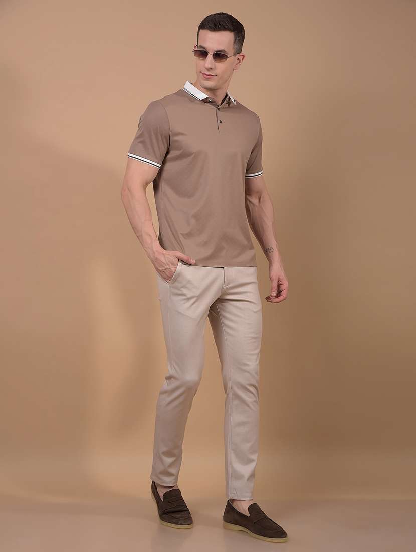 men self design short sleeve slim fit polo t-shirt - 21914417 -  Standard Image - 4