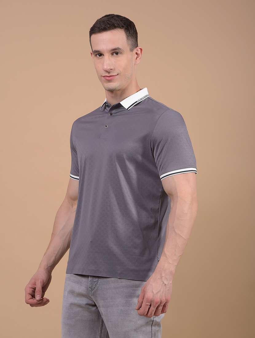 men self design short sleeve slim fit polo t-shirt - 21914418 -  Standard Image - 1