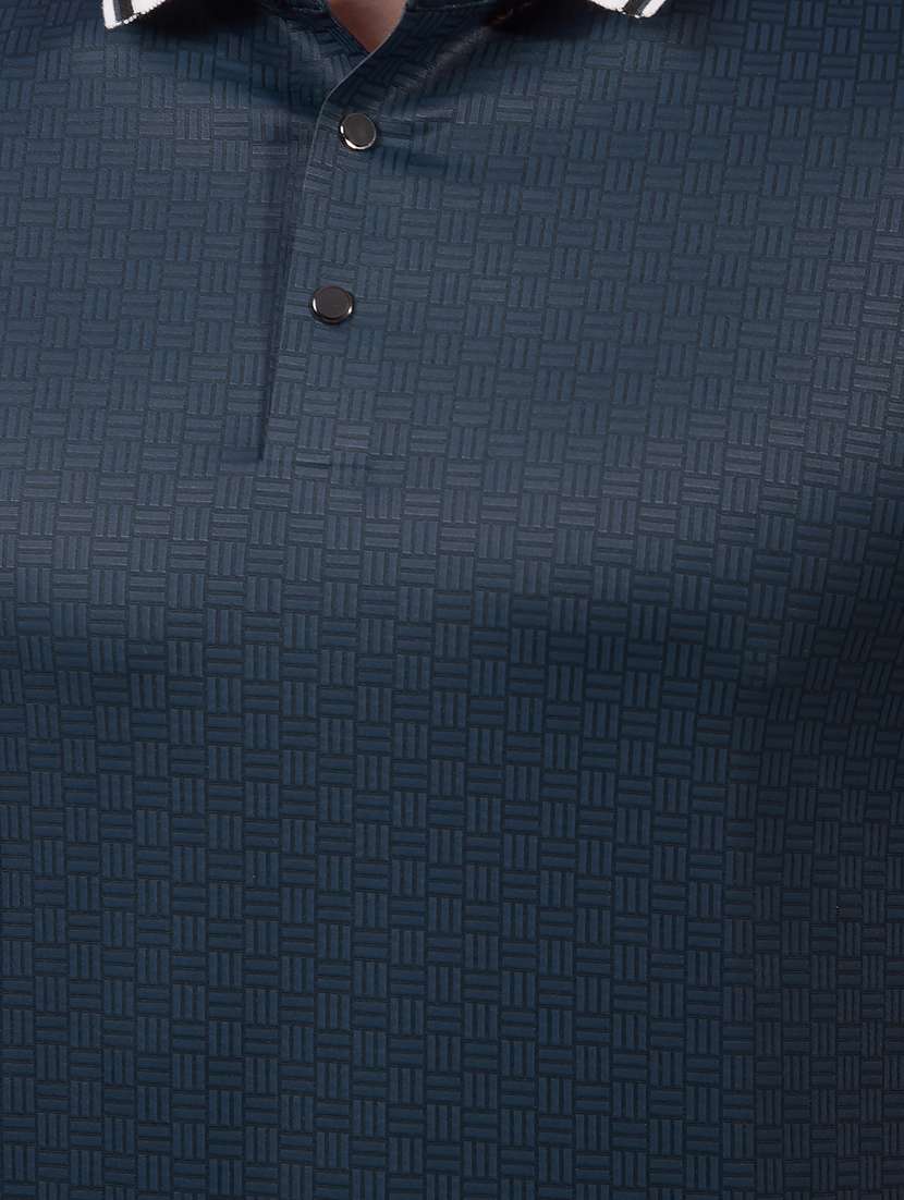 men self design short sleeve slim fit polo t-shirt - 21914419 -  Standard Image - 6