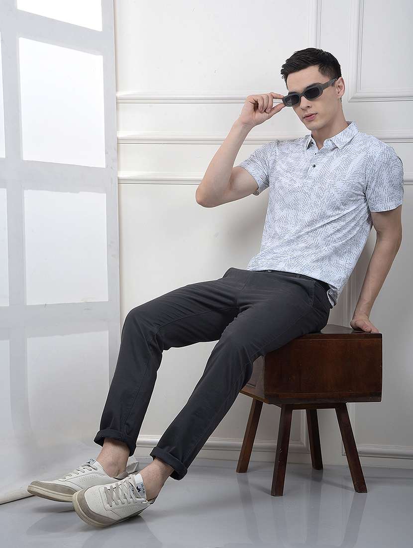 men printed short sleeve slim fit polo t-shirt - 21914428 -  Standard Image - 4