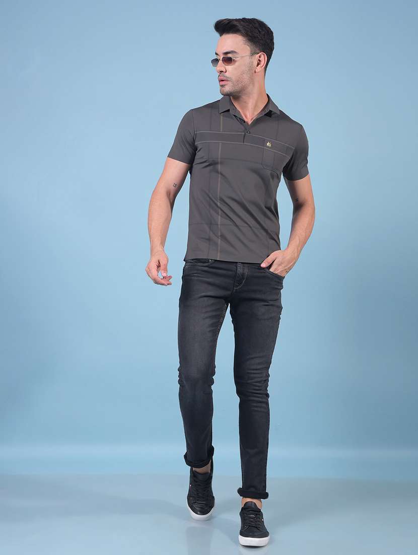 men chest print short sleeve slim fit t-shirt - 21914431 -  Standard Image - 4