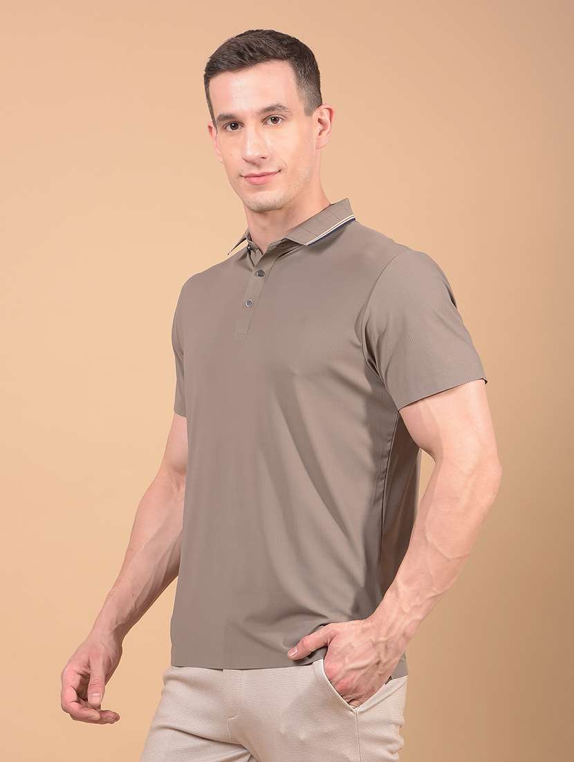 men solid short sleeve slim fit polo t-shirt - 21914432 -  Standard Image - 1
