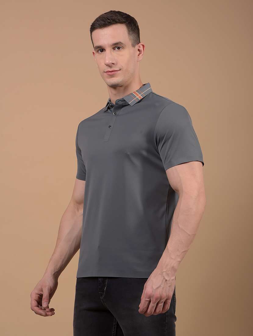 men solid short sleeve slim fit polo t-shirt - 21914434 -  Standard Image - 1