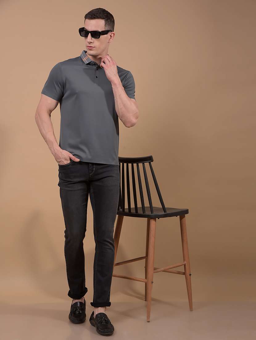 men solid short sleeve slim fit polo t-shirt - 21914434 -  Standard Image - 4