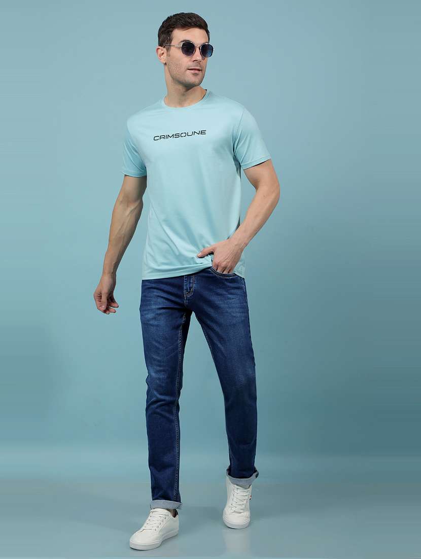 men chest print round neck regular fit t-shirt - 21914444 -  Standard Image - 4