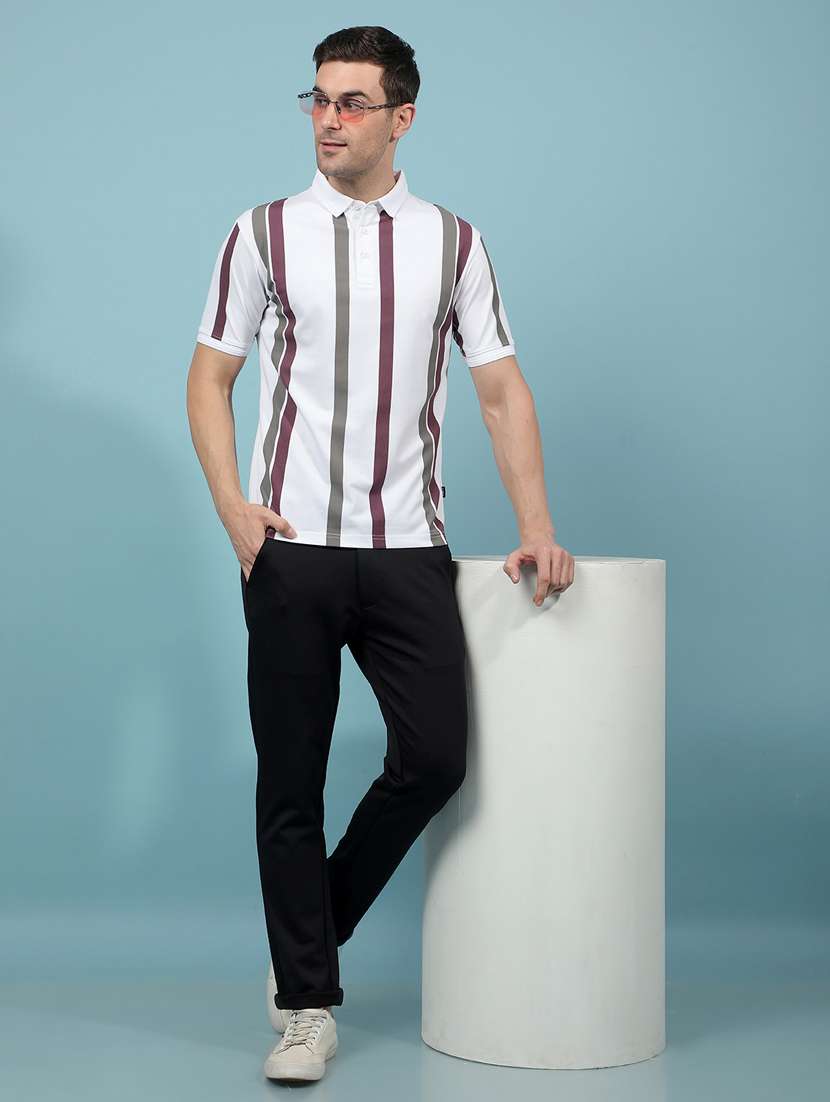 men striped short sleeve regular fit polo t-shirt - 21914449 -  Standard Image - 4
