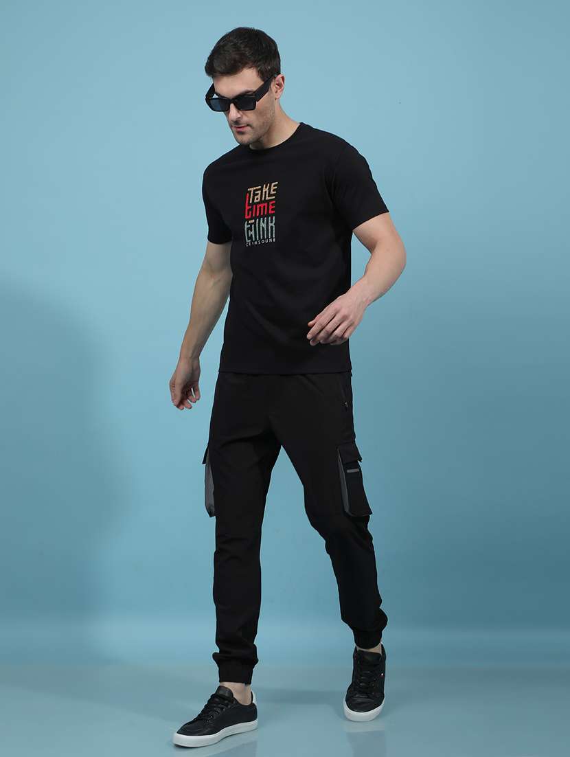 men chest print round neck regular fit t-shirt - 21914453 -  Standard Image - 4