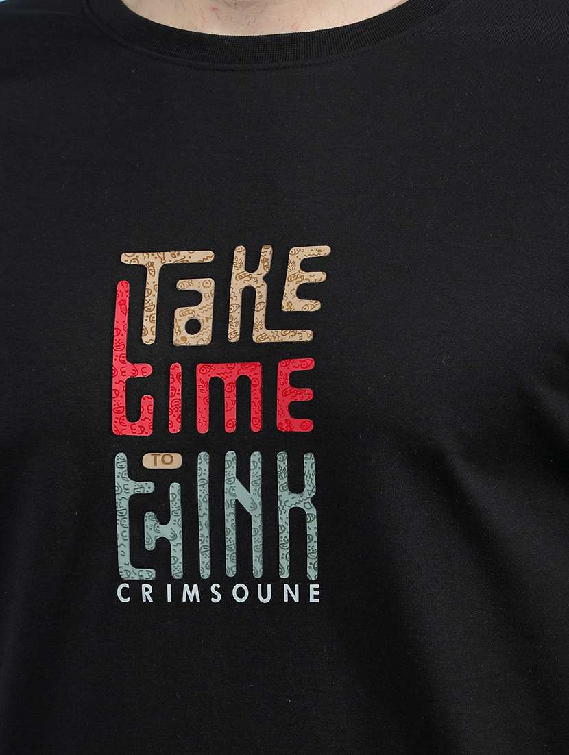 men chest print round neck regular fit t-shirt - 21914453 -  Standard Image - 6