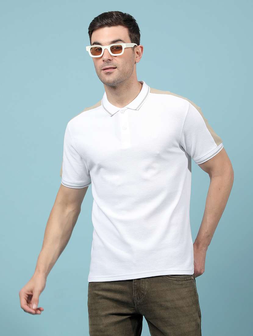 men color block short sleeve regular fit polo t-shirt