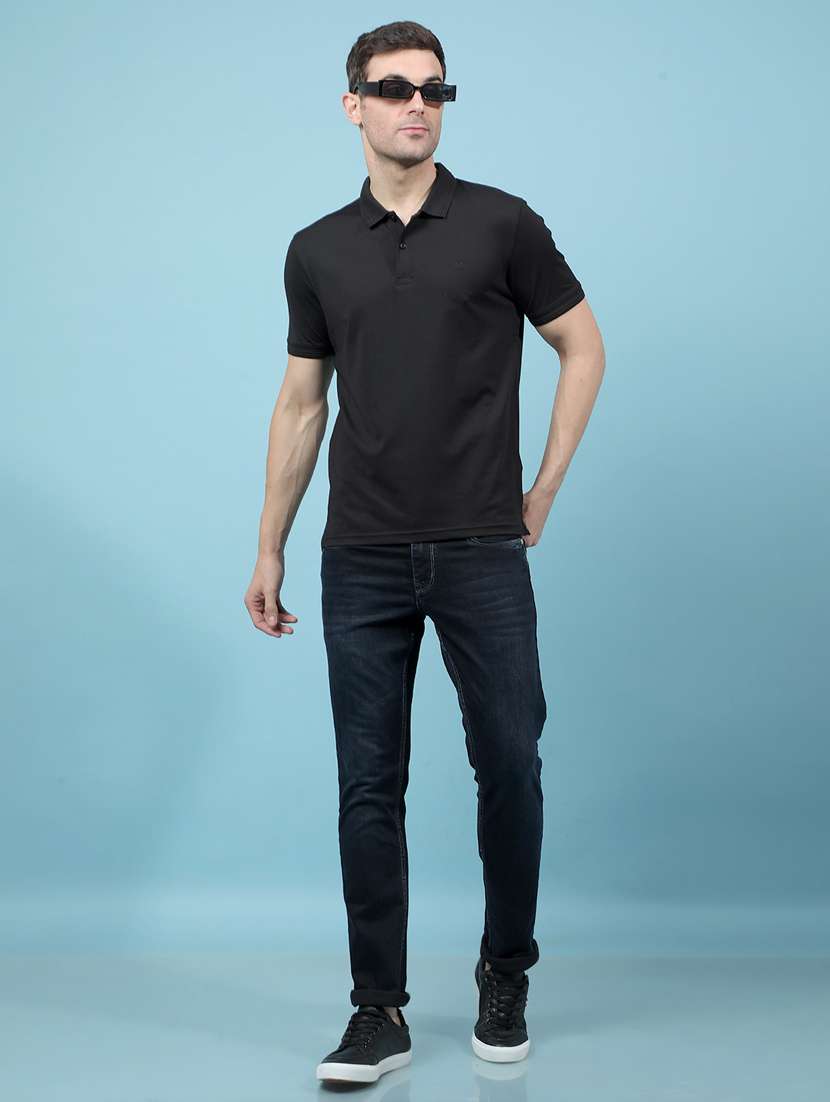 men solid short sleeve slim fit polo t-shirt - 21914459 -  Standard Image - 4