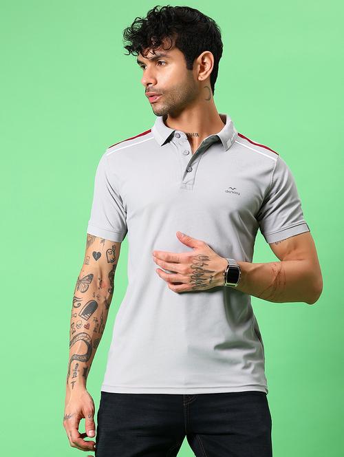 men solid short sleeve slim fit polo t-shirt - 21914983 - Standard Image - 0