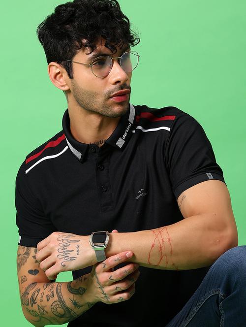 men solid short sleeve slim fit polo t-shirt - 21914985 - Standard Image - 0