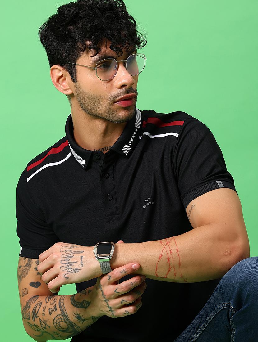 men solid short sleeve slim fit polo t-shirt - 21914985 - Zoom Image - 0