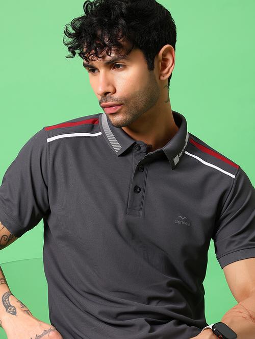 men solid short sleeve slim fit polo t-shirt - 21914989 -  Standard Image - 0