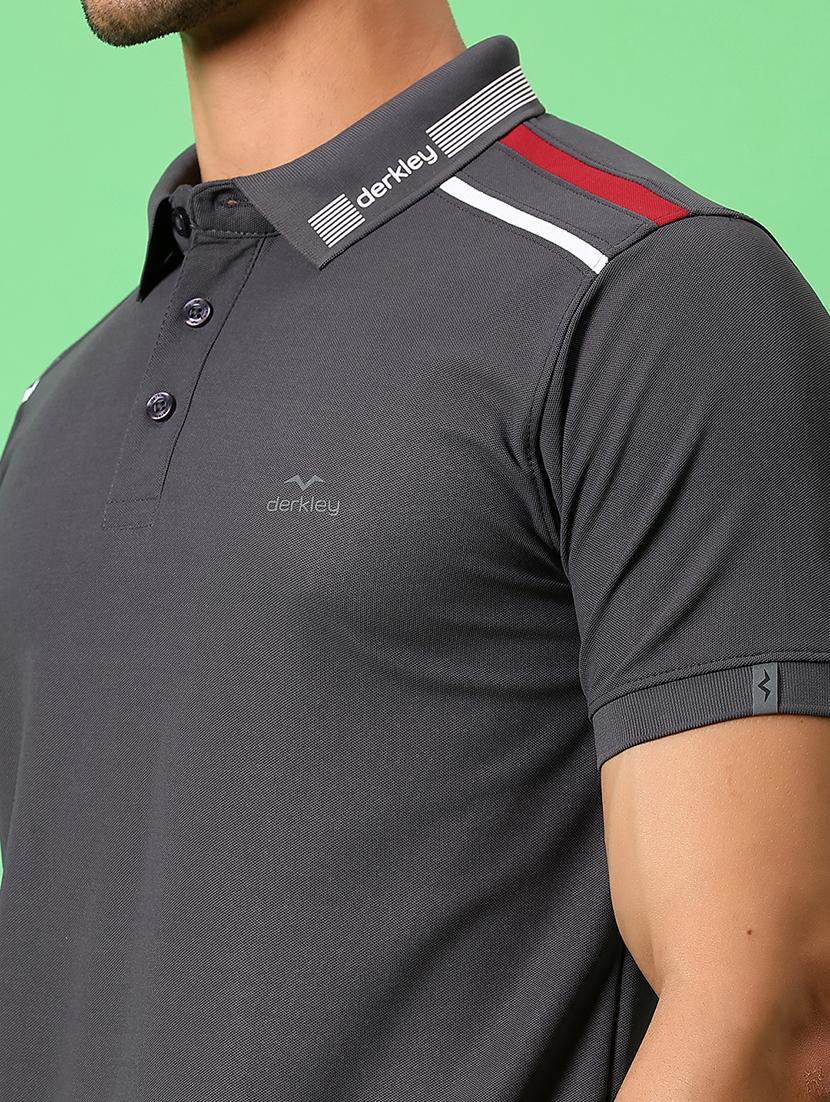 men solid short sleeve slim fit polo t-shirt - 21914989 - Standard Image - 4