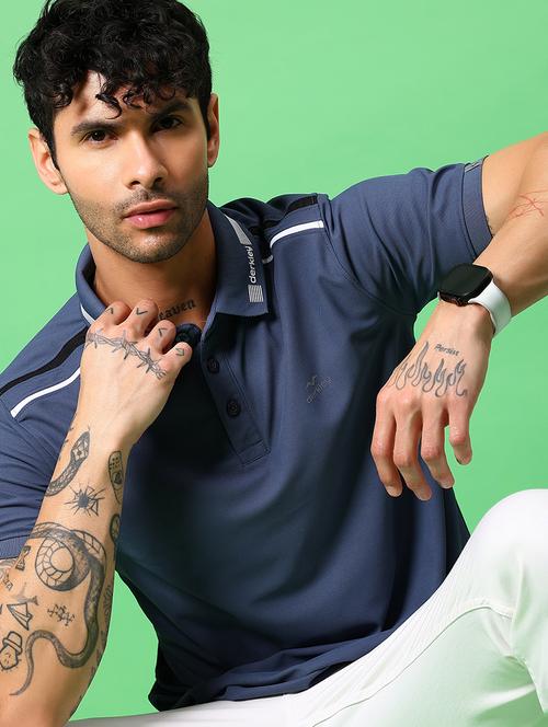 men solid short sleeve slim fit polo t-shirt - 21914991 - Standard Image - 0