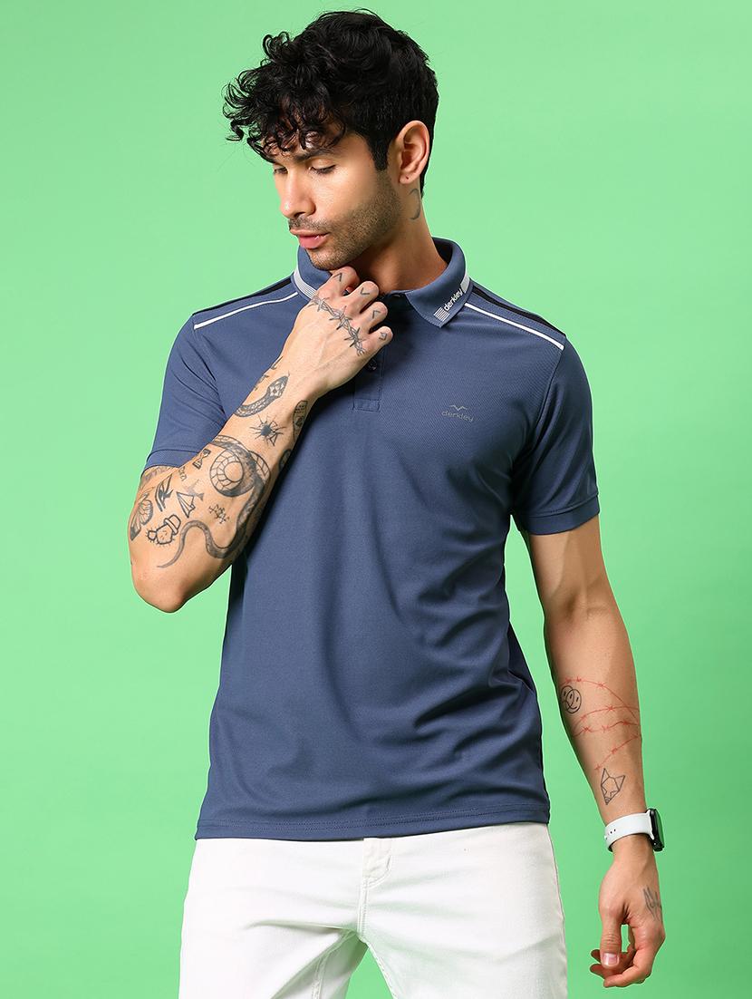 men solid short sleeve slim fit polo t-shirt - 21914991 - Standard Image - 1