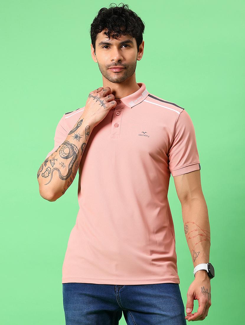 men solid short sleeve slim fit polo t-shirt - 21914993 - Standard Image - 1