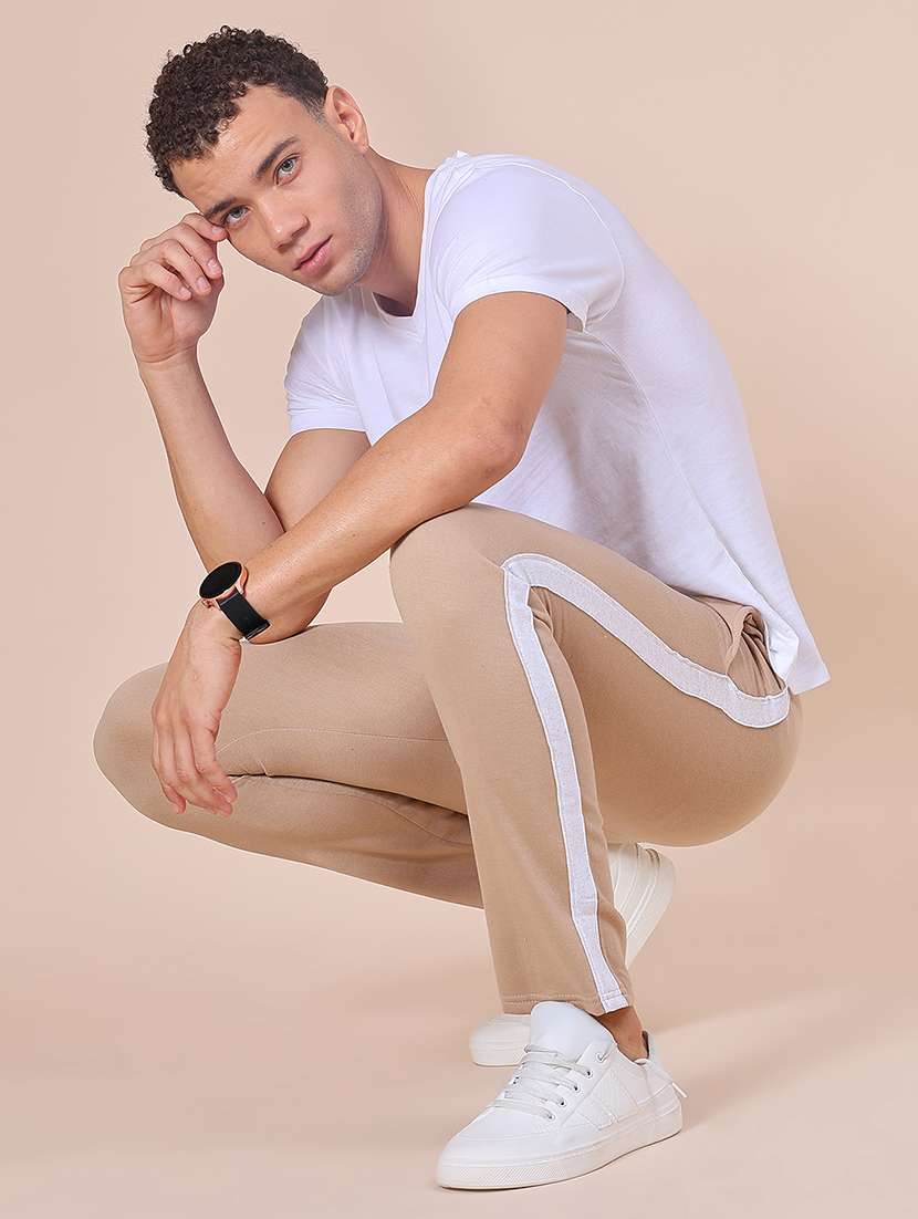 men side taped mid rise full length track pant - 21914997 -  Standard Image - 4