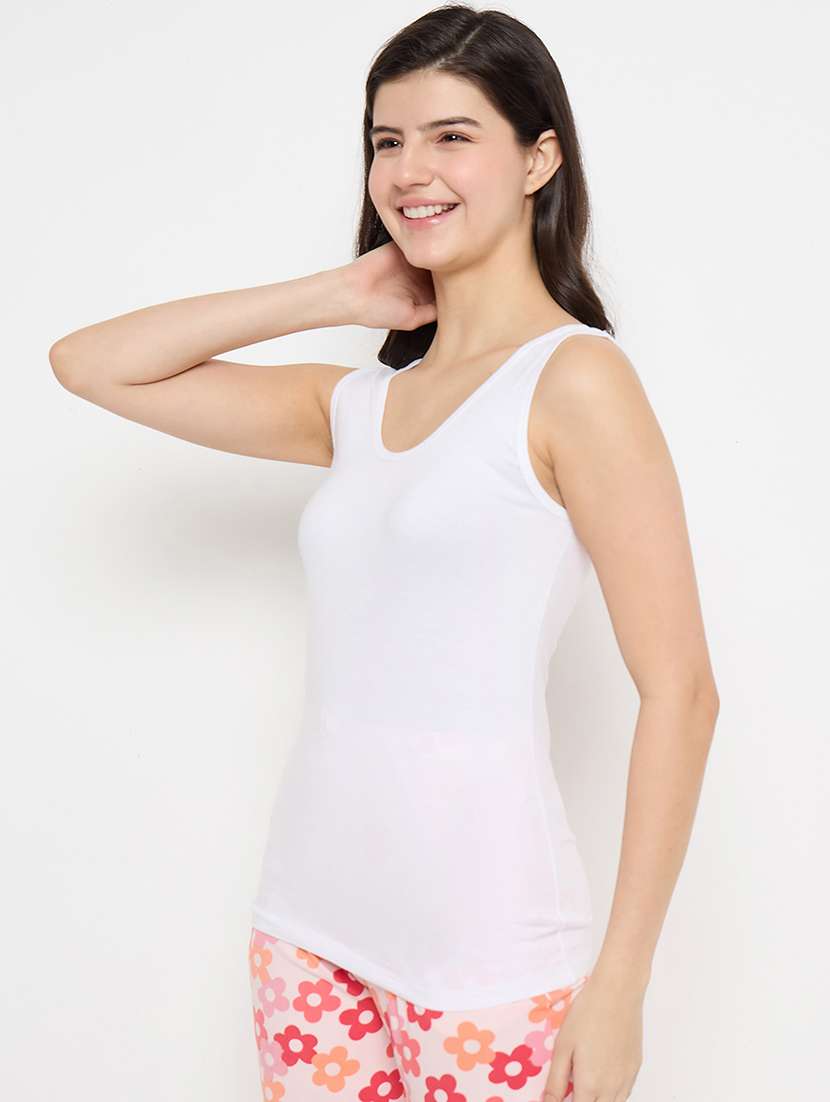 women white solid sleeveless camisole - 21915107 -  Standard Image - 1