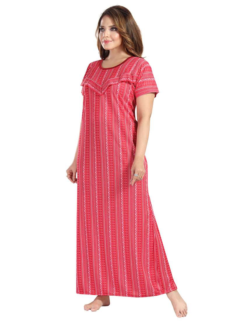 women printed short sleeve maternity wear nighty - 21915126 - Standard Image - 1