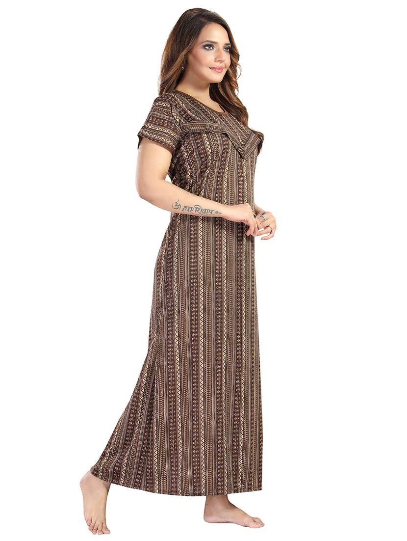 women printed short sleeve maternity wear nighty - 21915127 -  Standard Image - 1