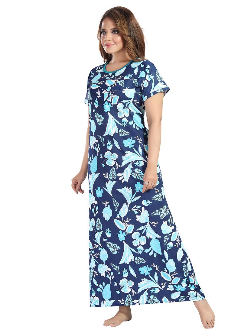 women printed short sleeve maternity wear nighty - 21915130 - Standard Image - 1