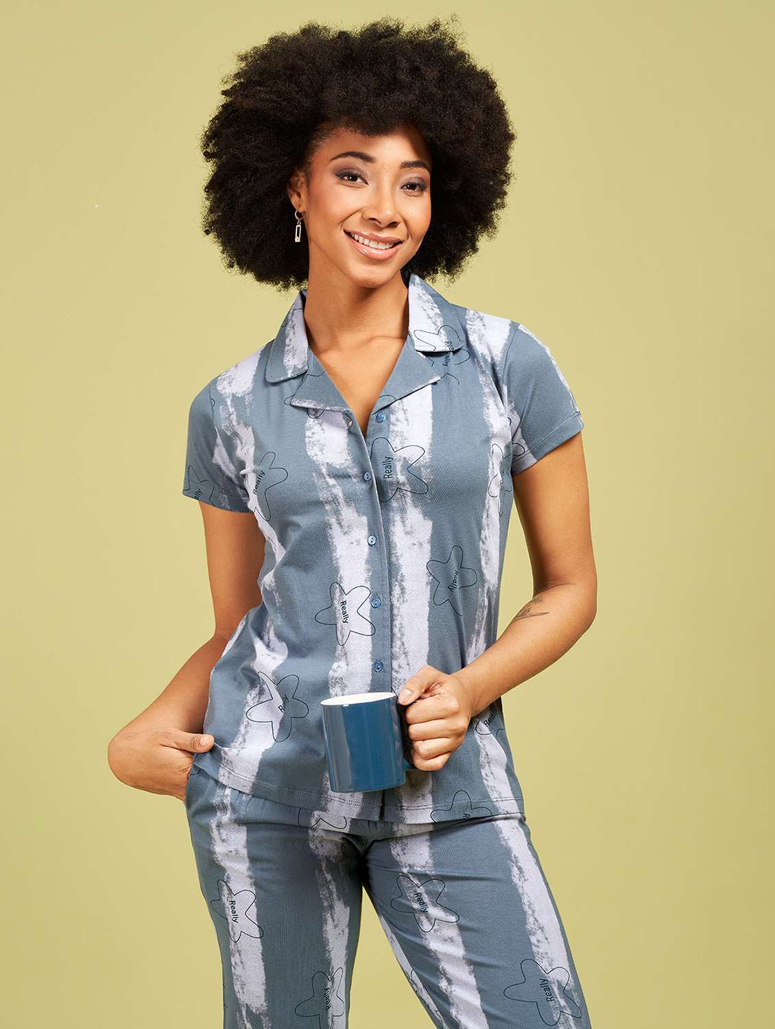 women printed nightwear pyjama set - 21915417 -  Standard Image - 4