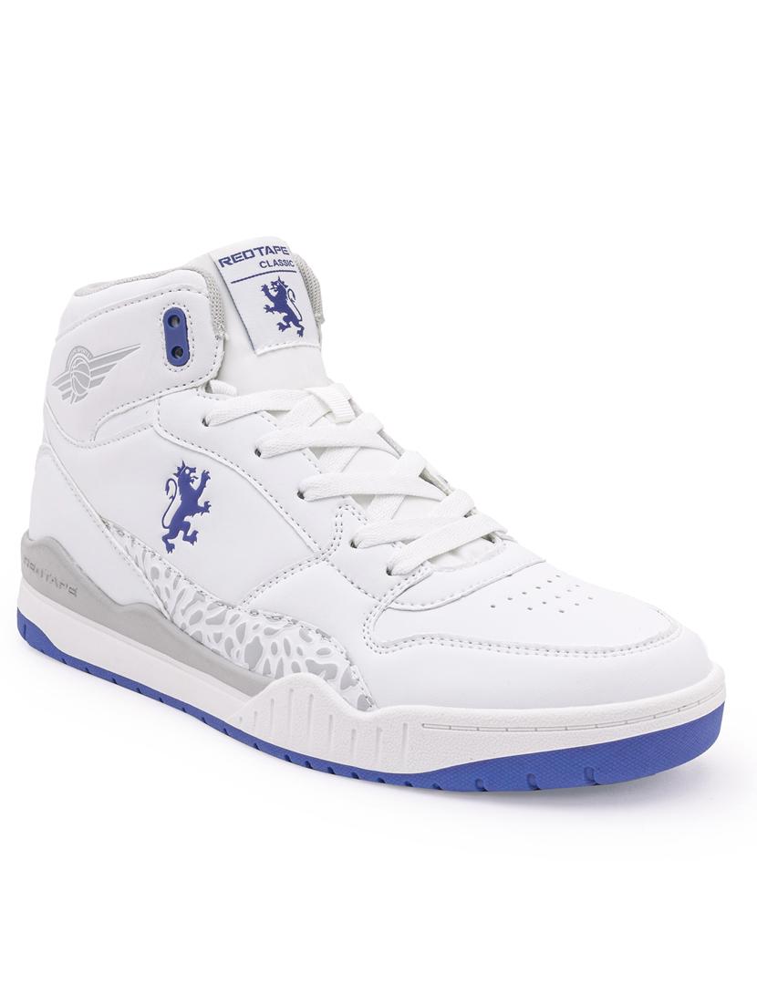 men white lace up high ankle sneaker - 21915516 - Standard Image - 1