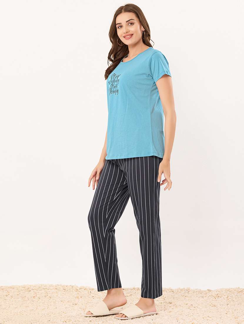 women printed nightwear pyjama set - 21915604 -  Standard Image - 1