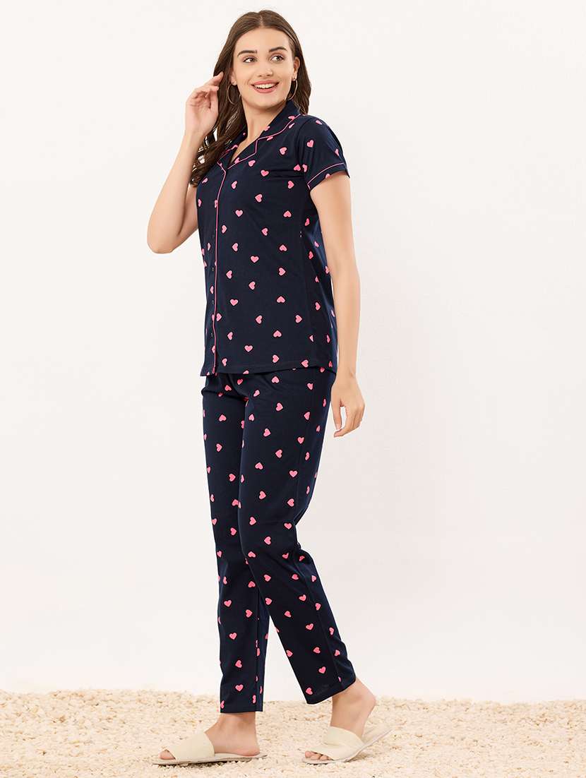 women printed nightwear pyjama set - 21915605 -  Standard Image - 1