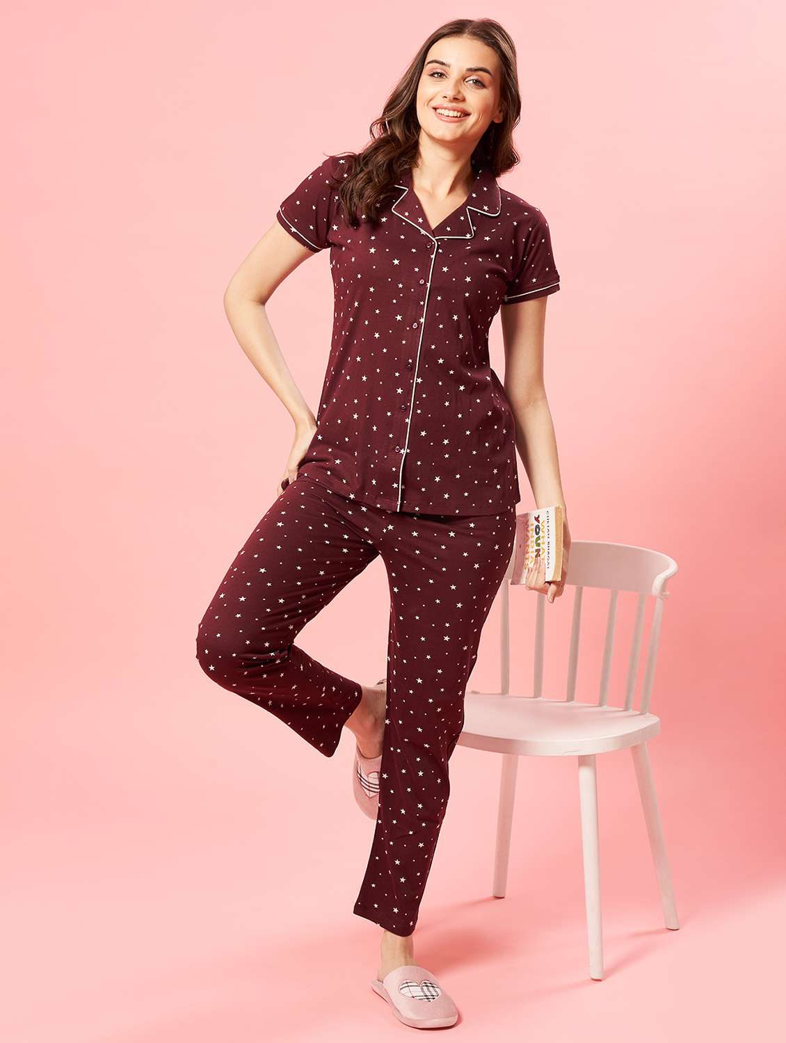 women printed nightwear pyjama set - 21915614 -  Standard Image - 1