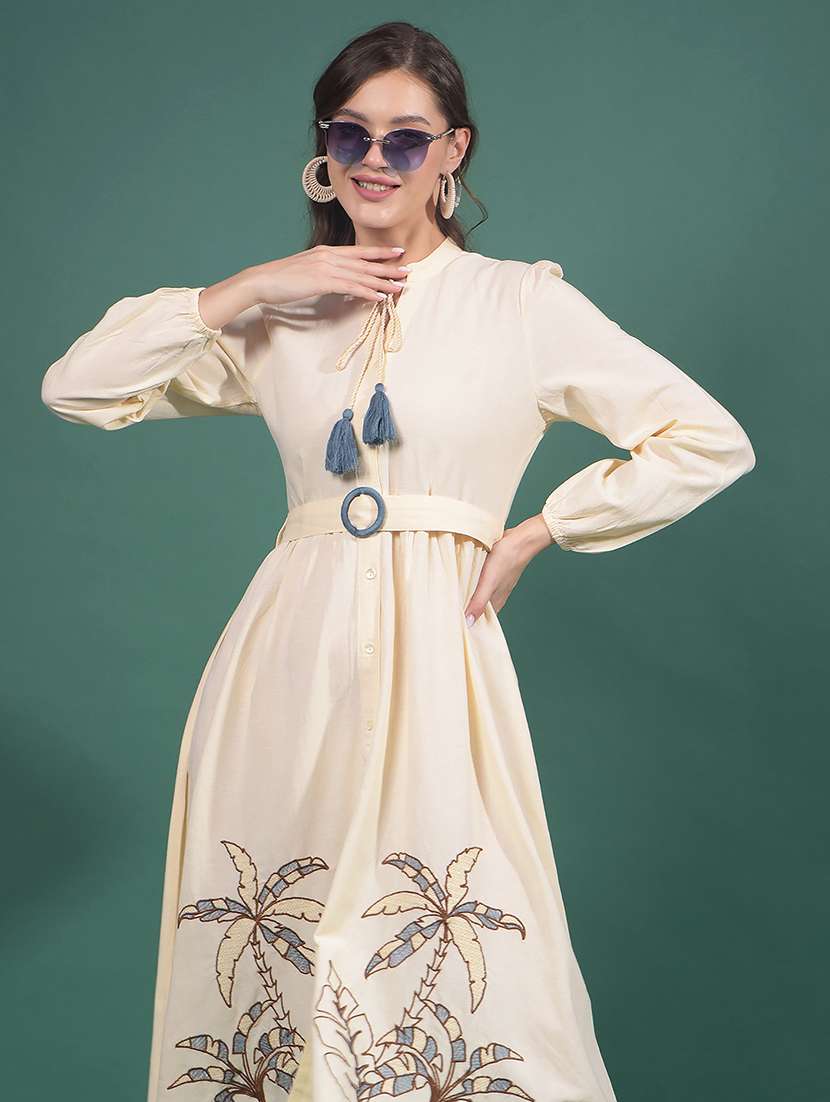 women printed puff sleeves a-line dress - 21916025 -  Standard Image - 6