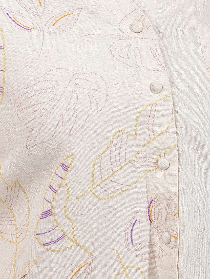 women printed collared long sleeves crop shirt - 21916043 -  Standard Image - 6