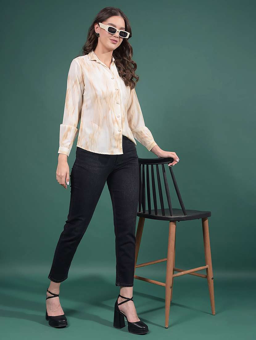 women tie & dye collared long sleeves shirt - 21916047 -  Standard Image - 6