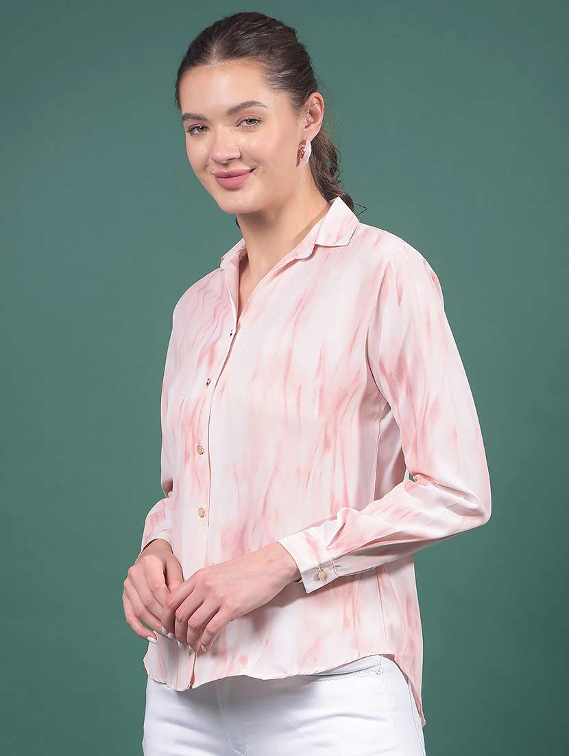 women tie & dye collared long sleeves shirt - 21916048 -  Standard Image - 1