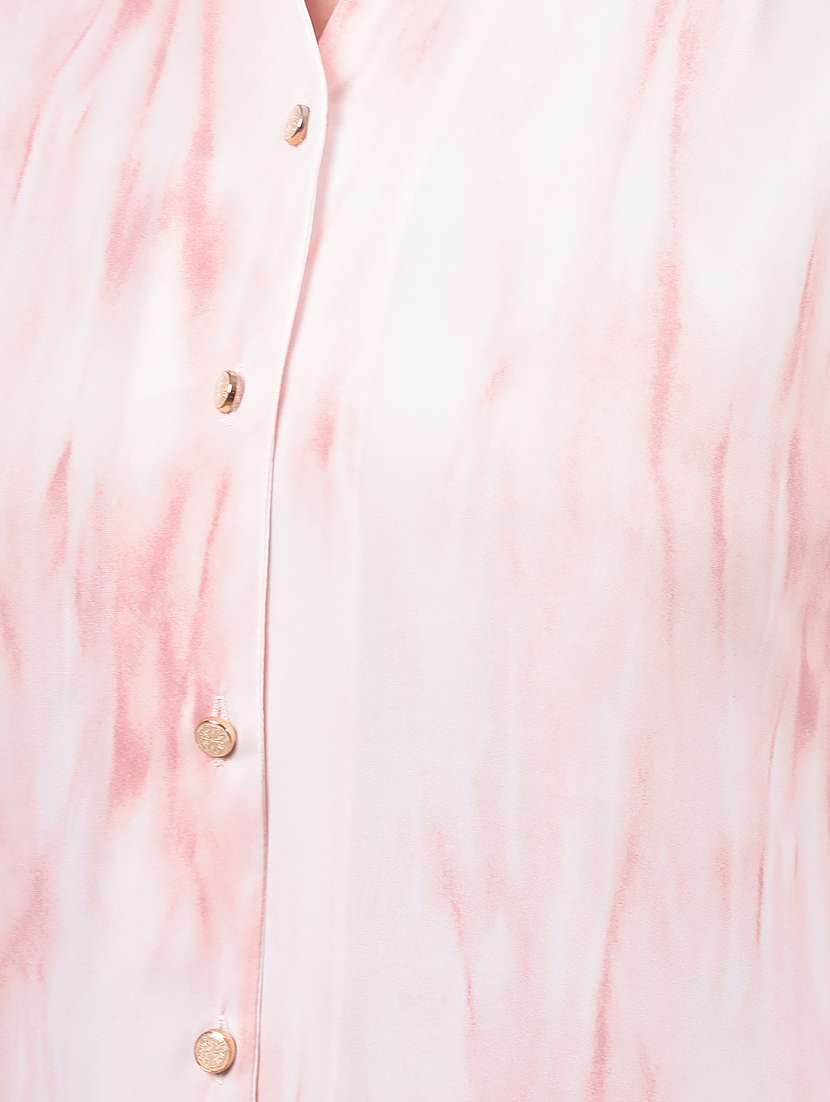 women tie & dye collared long sleeves shirt - 21916048 -  Standard Image - 4