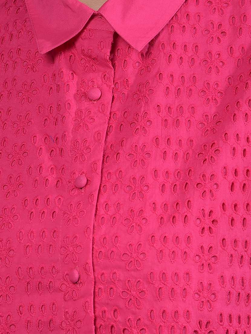women solid collared long sleeves shirt - 21916057 - Standard Image - 4